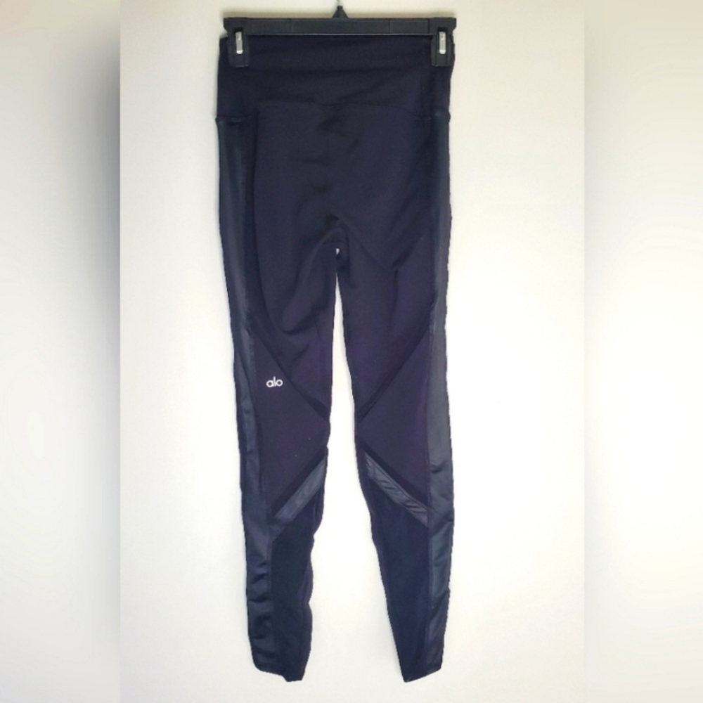 Alo Epic High Waist Mesh Panel Black Leggings Size Small - Picture 1 of 11